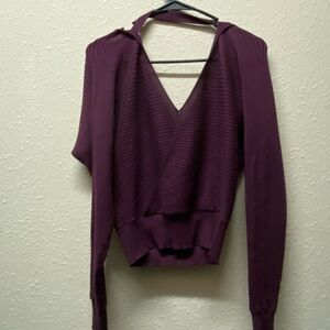 Deep Purple V-Neck Sweater